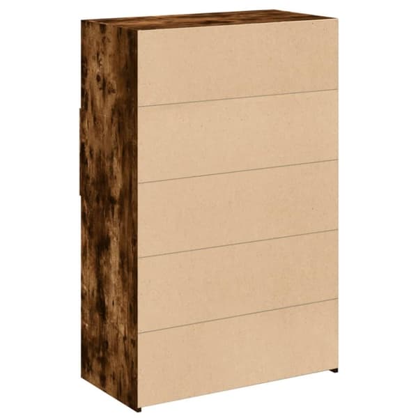 vidaXL reol 80x42,5x124 cm konstrueret træ røget egetræsfarve