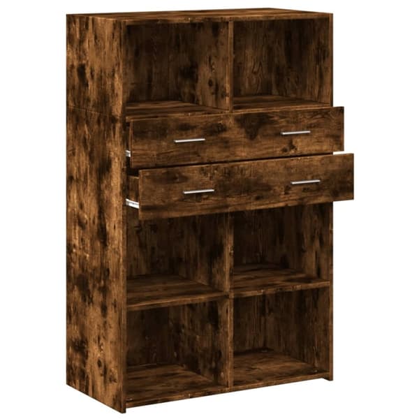 vidaXL reol 80x42,5x124 cm konstrueret træ røget egetræsfarve