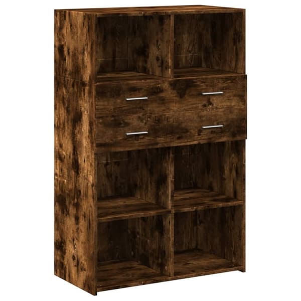 vidaXL reol 80x42,5x124 cm konstrueret træ røget egetræsfarve