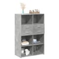 Miniatyrbillede 4 af 11: vidaXL reol 80x42,5x124 cm konstrueret træ betongrå