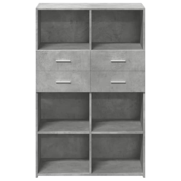 vidaXL reol 80x42,5x124 cm konstrueret træ betongrå