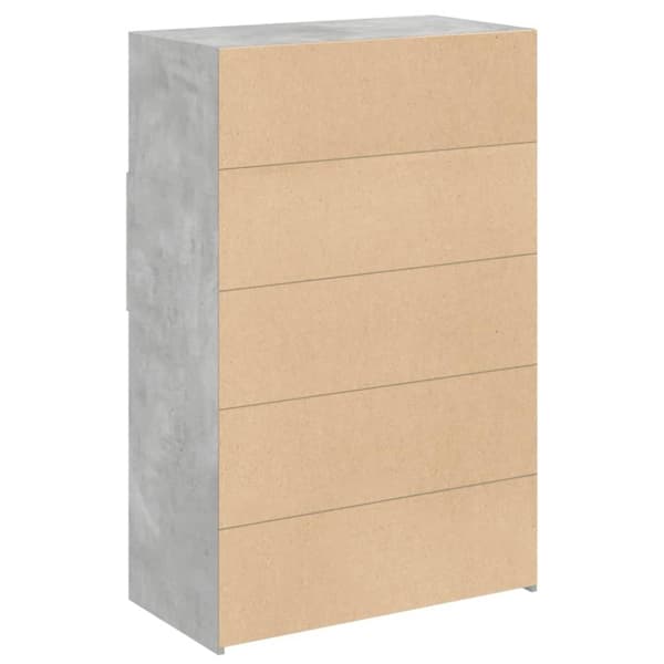 vidaXL reol 80x42,5x124 cm konstrueret træ betongrå