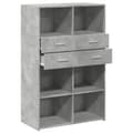 Miniatyrbillede 8 af 11: vidaXL reol 80x42,5x124 cm konstrueret træ betongrå