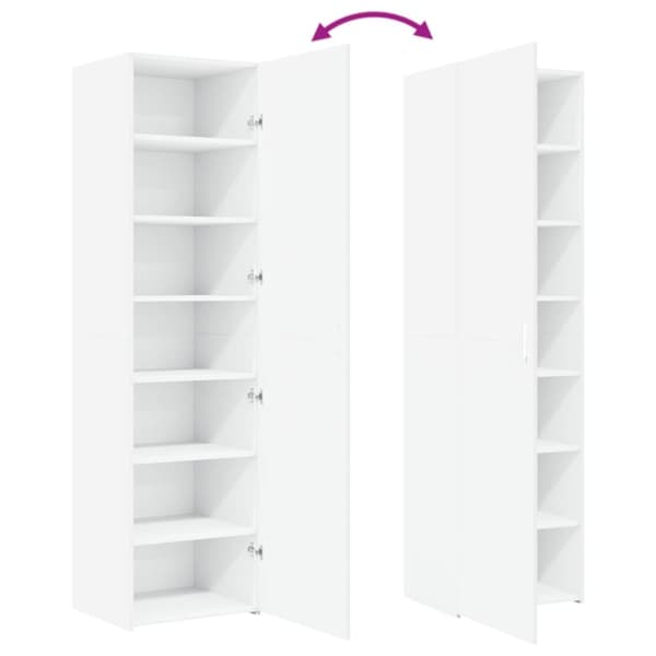 vidaXL Hylle hvit 50x42,5x185 cm konstruert tre