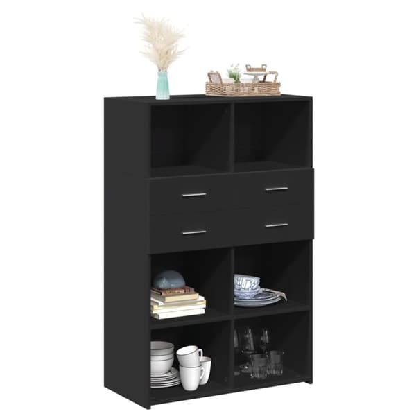 vidaXL reol 80x42,5x124 cm konstrueret træ sort
