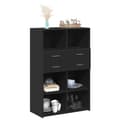 Miniatyrbillede 4 af 11: vidaXL reol 80x42,5x124 cm konstrueret træ sort