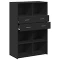 Miniatyrbillede 8 af 11: vidaXL reol 80x42,5x124 cm konstrueret træ sort