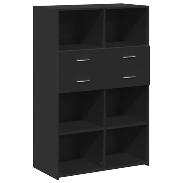 vidaXL reol 80x42,5x124 cm konstrueret træ sort