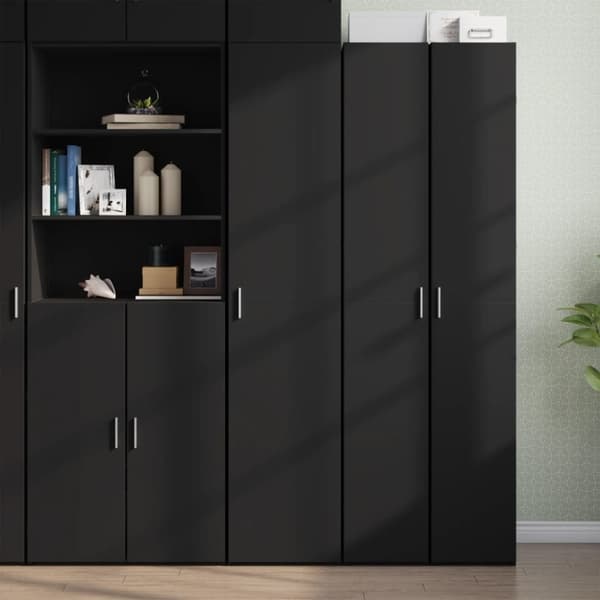 vidaXL højskab 40x42,5x185 cm konstrueret træ sort