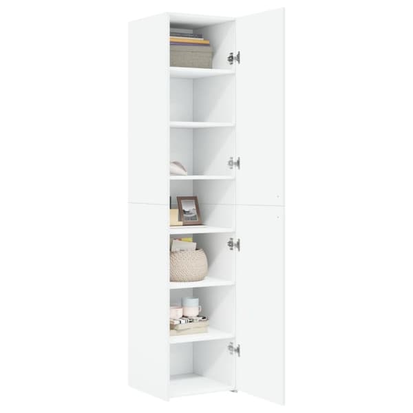 vidaXL højskab 40x42,5x185 cm konstrueret træ hvid