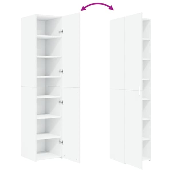 vidaXL højskab 40x42,5x185 cm konstrueret træ hvid