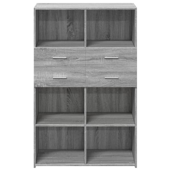 vidaXL reol 80x42,5x124 cm konstrueret træ grå sonoma-eg