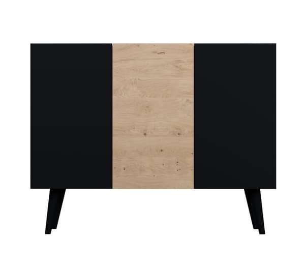 Kocot Toronto senkki 120cm, 3 kaappia, säädettävä hyllykorkeus, musta/beige