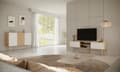 Pikkukuva 4 / 8: Kocot Toronto senkki 120cm, 3 kaappia, säädettävä hyllykorkeus, valkoinen/beige