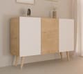 Pikkukuva 1 / 8: Kocot Toronto senkki 120cm, 3 kaappia, säädettävä hyllykorkeus, valkoinen/beige
