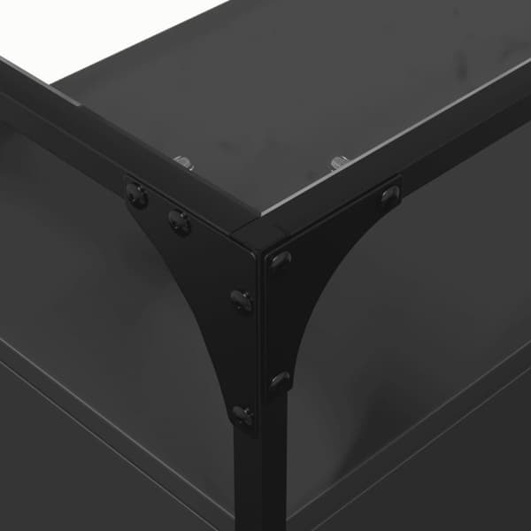 vidaXL Skänk med glasskiva svart 98x35x81 cm konstruerat trä