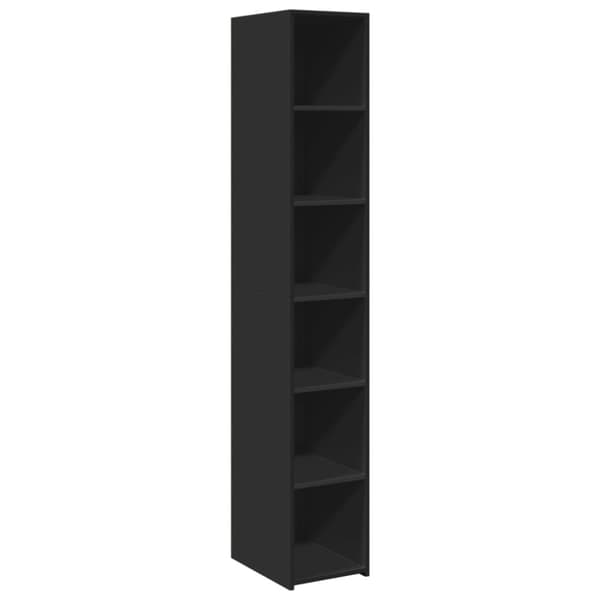 vidaXL reol 30x41x185 cm konstrueret træ sort