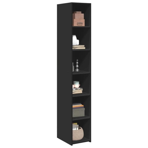 vidaXL reol 30x41x185 cm konstrueret træ sort