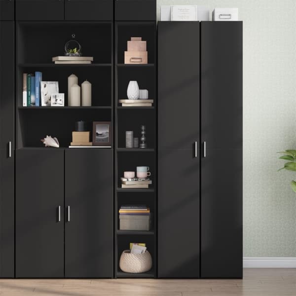 vidaXL reol 30x41x185 cm konstrueret træ sort