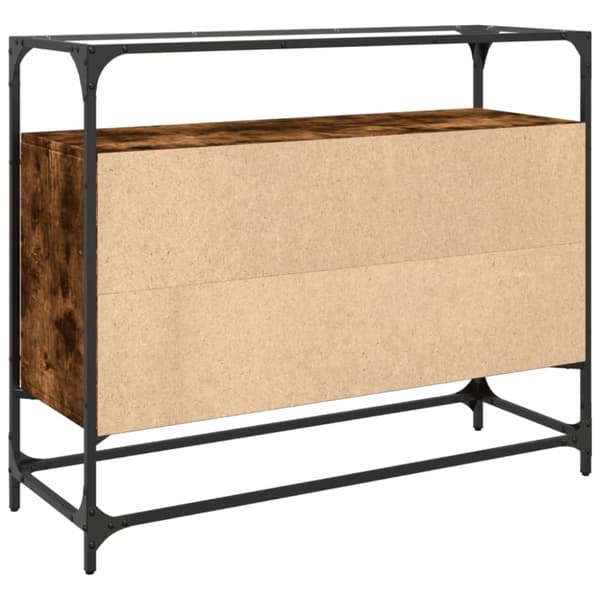 vidaXL TV-taso lasinen pöytälevy savutammi 98x35x81 cm tekninen puu