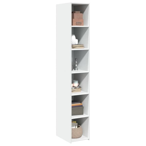 vidaXL reol 30x41x185 cm konstrueret træ hvid