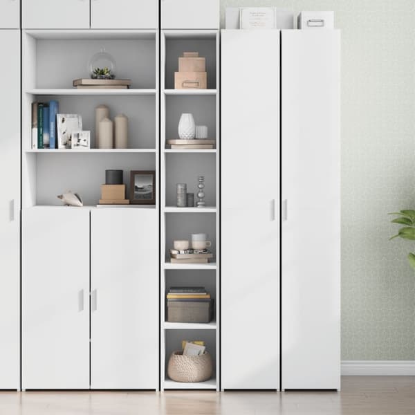 vidaXL reol 30x41x185 cm konstrueret træ hvid