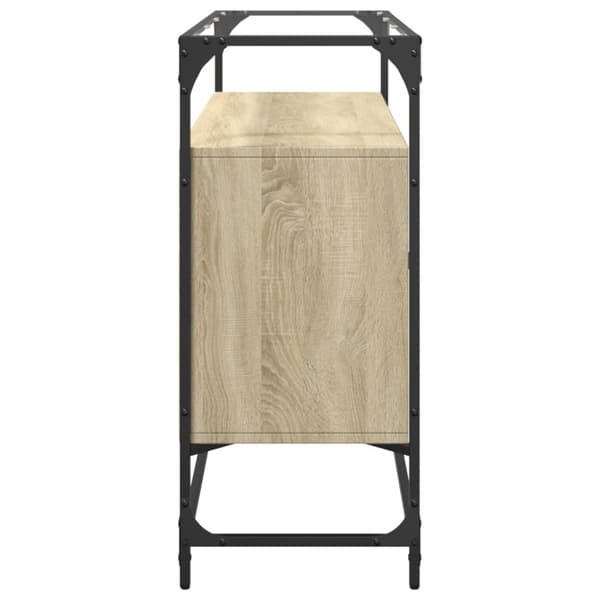 vidaXL Skjenk med glasstopp sonoma eik 98x35x81 cm konstruert tre