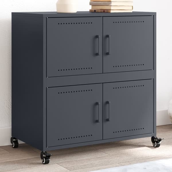 vidaXL Senkki antrasiitti 68x39x72 cm teräs