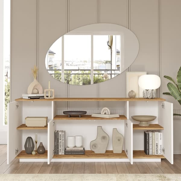 Chic Home Fransi senkki 45x180xK75 cm, valkoinen/ruskea