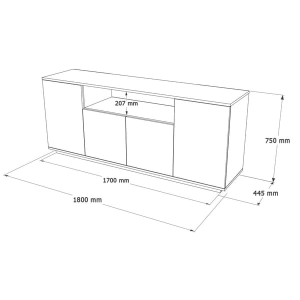 Chic Home Fransi senkki 45x180xK75 cm, valkoinen/ruskea