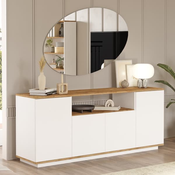 Chic Home Fransi senkki 45x180xK75 cm, valkoinen/ruskea