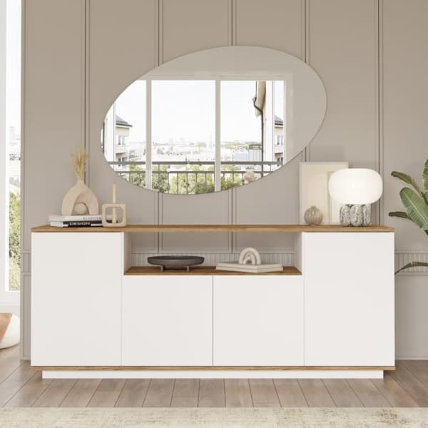 Chic Home Fransi senkki 45x180xK75 cm, valkoinen/ruskea