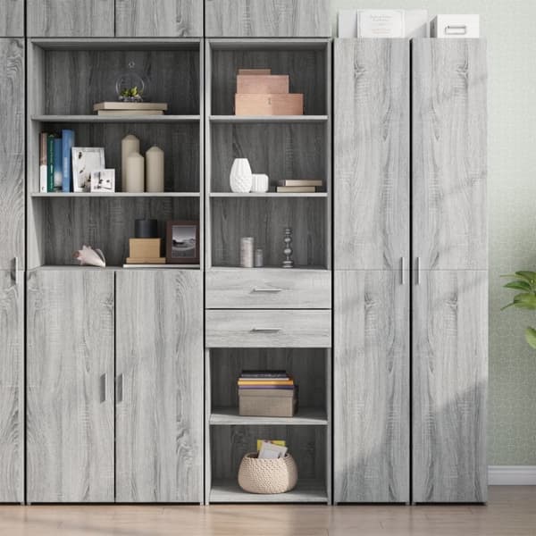 vidaXL skab 50x42,5x185 cm konstrueret træ sonoma-eg
