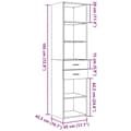 Miniatyrbilde 10 av 11: vidaXL Hylle svart 45x42,5x185 cm konstruert tre
