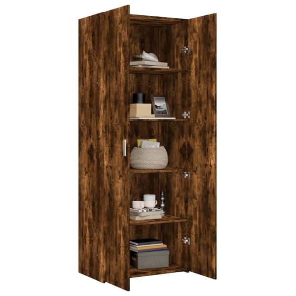 vidaXL Högskåp rökfärgad ek 70x42,5x185 cm konstruerat trä