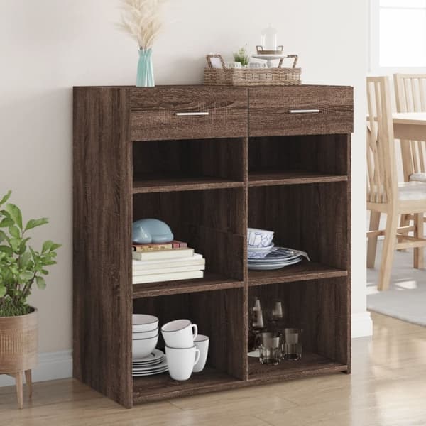vidaXL skænk 80x42,5x93 cm konstrueret træ brun egetræsfarve