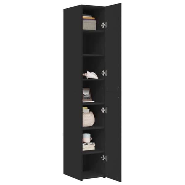 vidaXL reol 30x42,5x185 cm konstrueret træ sort