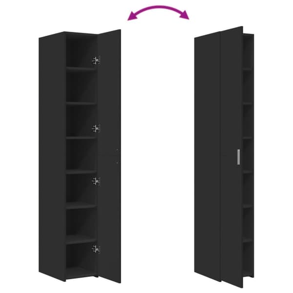vidaXL reol 30x42,5x185 cm konstrueret træ sort