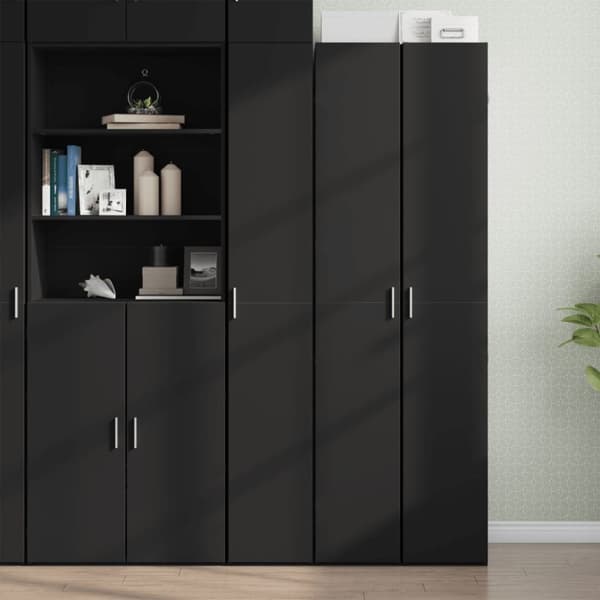 vidaXL reol 30x42,5x185 cm konstrueret træ sort