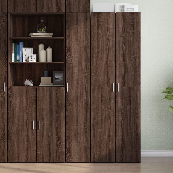 vidaXL reol 30x42,5x185 cm konstrueret træ brun egetræsfarve