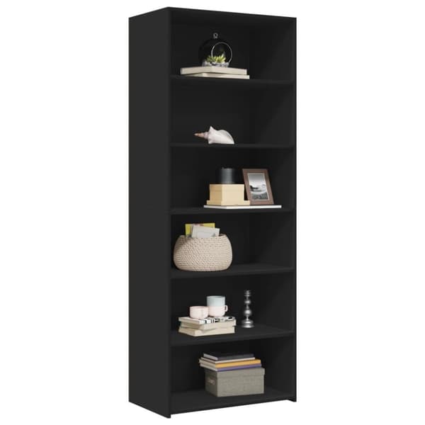 vidaXL Hylle svart 70x41x185 cm konstruert tre