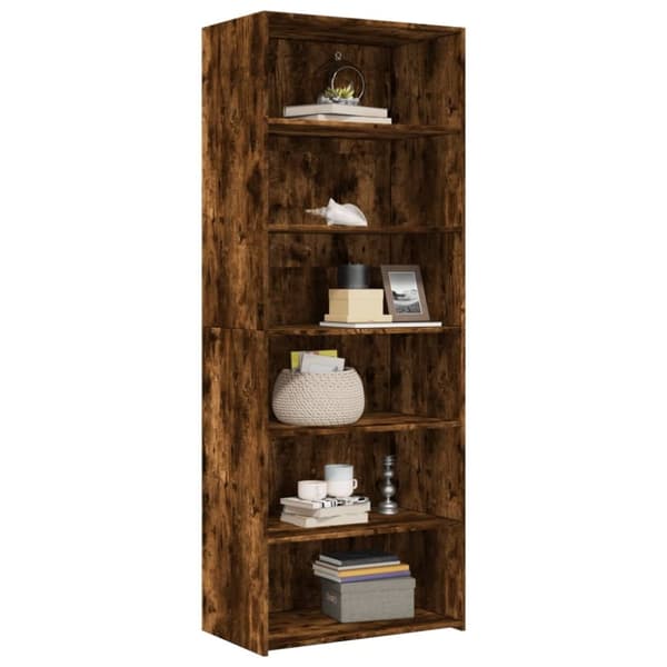 vidaXL reol 70x41x185 cm konstrueret træ røget egetræsfarve