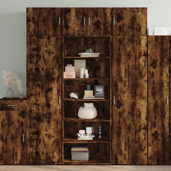 vidaXL reol 70x41x185 cm konstrueret træ røget egetræsfarve