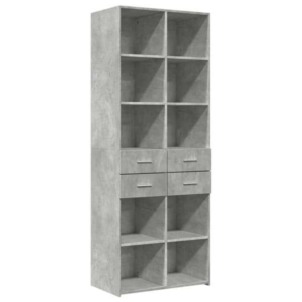 vidaXL Högskåp betonggrå 70x42,5x185 cm konstruerat trä