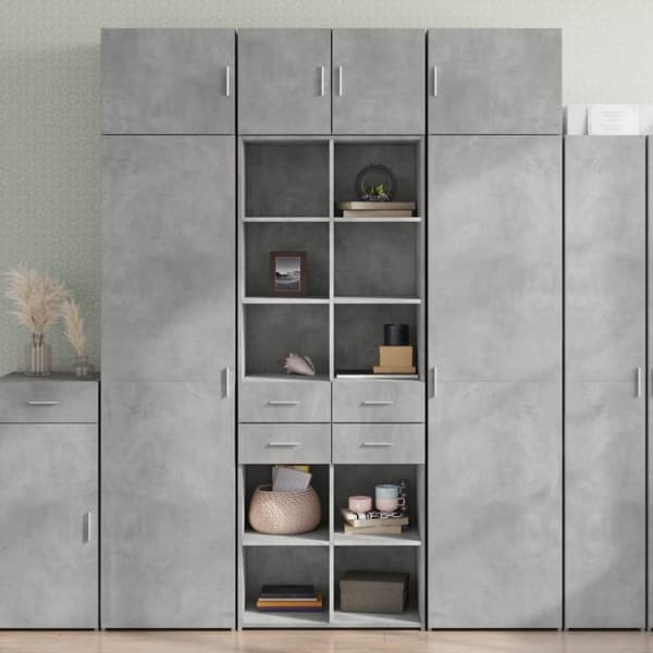 vidaXL Högskåp betonggrå 70x42,5x185 cm konstruerat trä