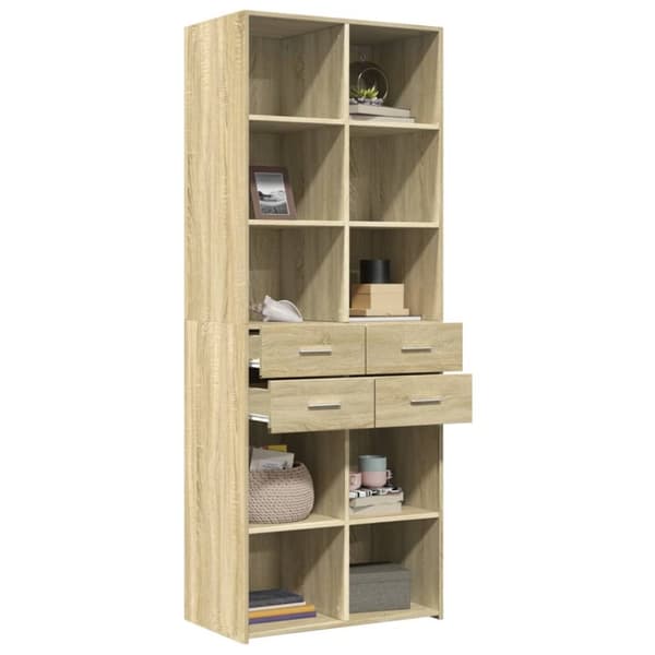 vidaXL Högskåp sonoma-ek 70x42,5x185 cm konstruerat trä