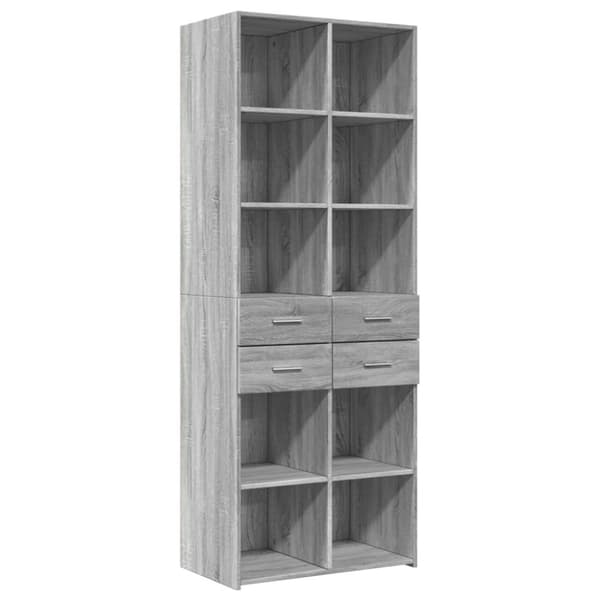 vidaXL skab 70x42,5x185 cm konstrueret træ grå sonoma-eg