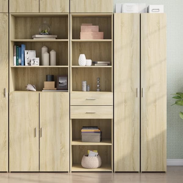 vidaXL højskab 40x42,5x185 cm konstrueret træ sonoma-eg