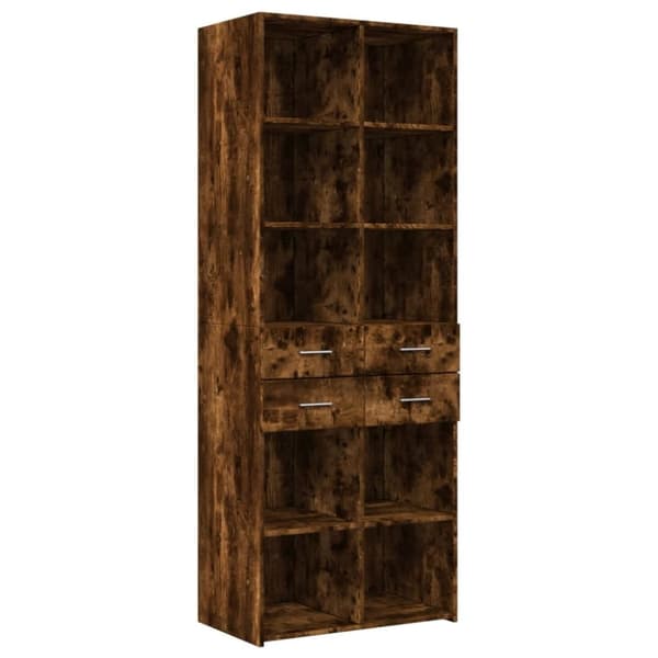 vidaXL skab 70x42,5x185 cm konstrueret træ røget egetræsfarve