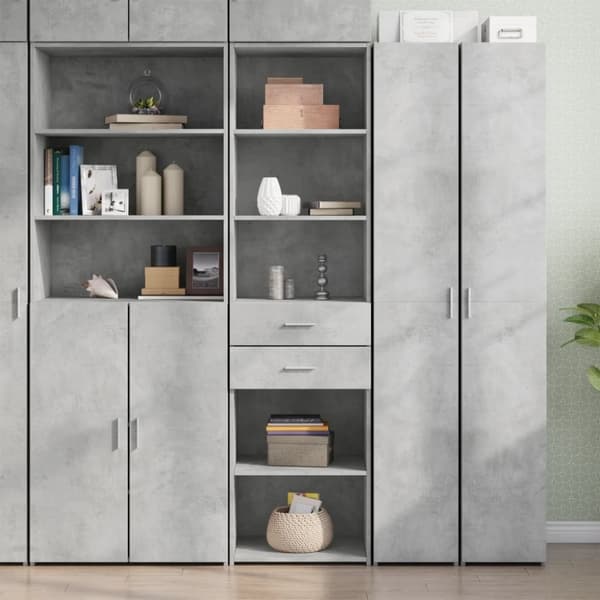 vidaXL højskab 40x42,5x185 cm konstrueret træ betongrå